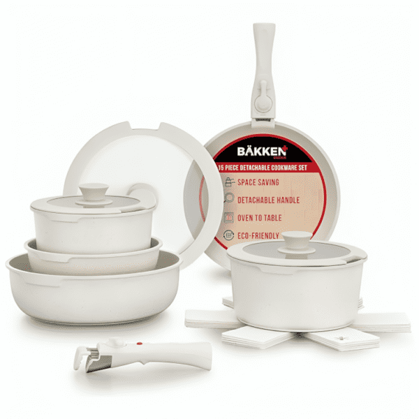 Bakken-Swiss Detachable 15-Piece Cookware Set